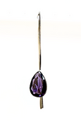 Long Purple Swarovski Crystal Tear Drop Earrings