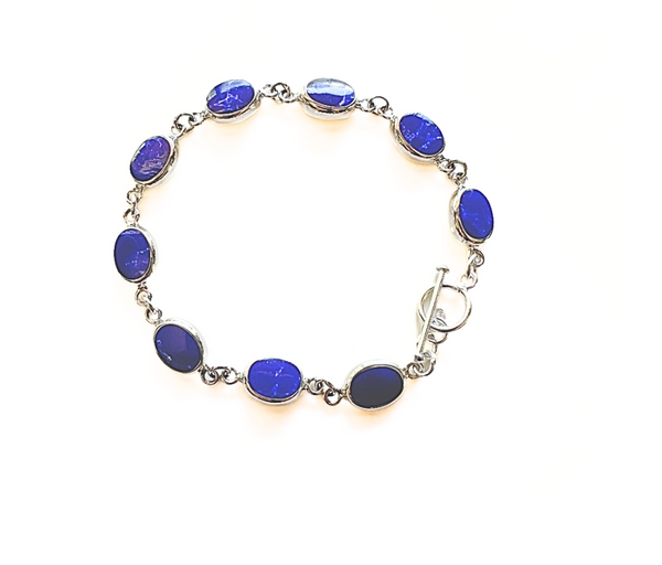 Lapis Lazuli Inlay Link Bracelet