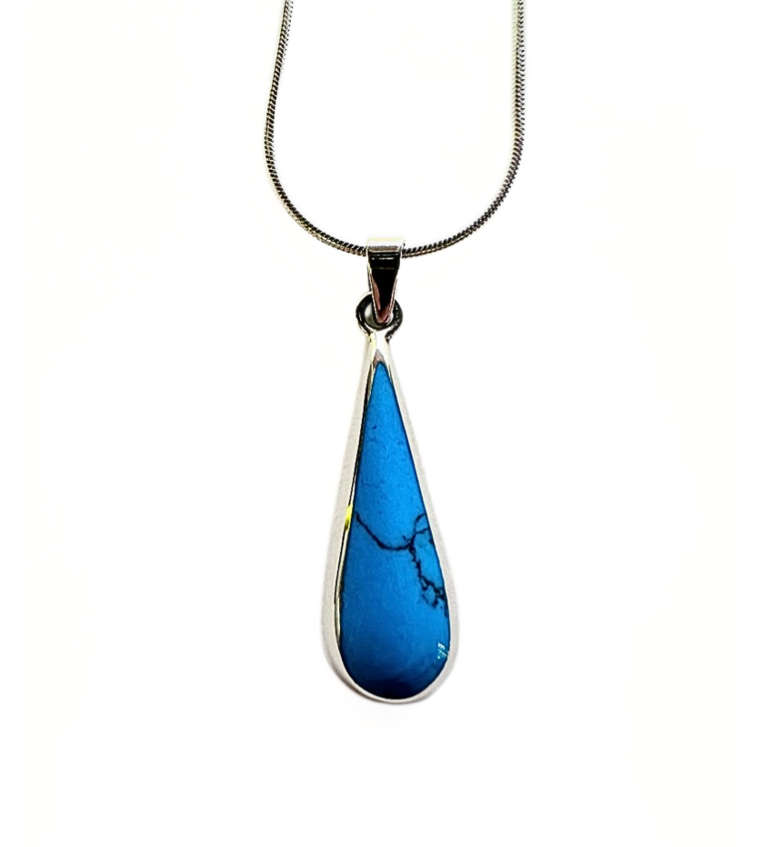 Elongated Turquoise Pendant