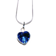 Deep Blue Swarovski Crystal Heart Pendant