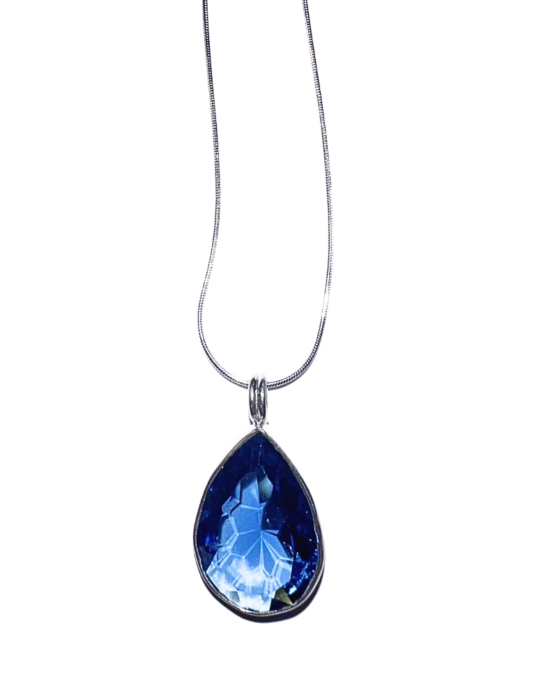 Blue Crystal Teardrop Pendant