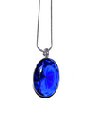 Deep Blue Crystal Oval Pendant