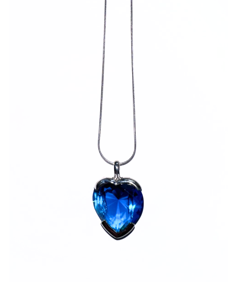 Blue Crystal Heart Pendant