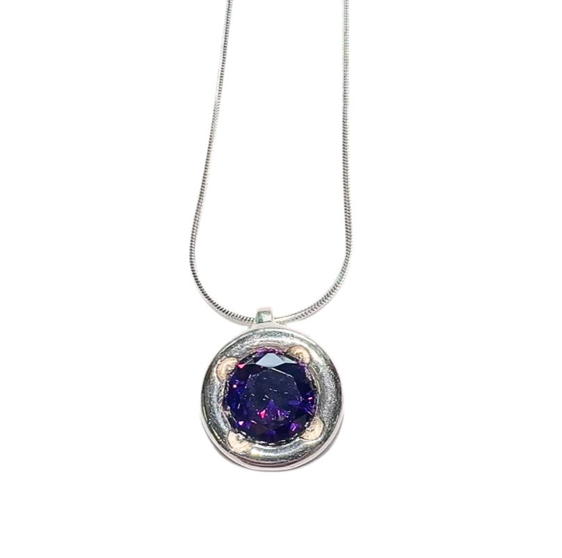 Circle Amethyst Pendant