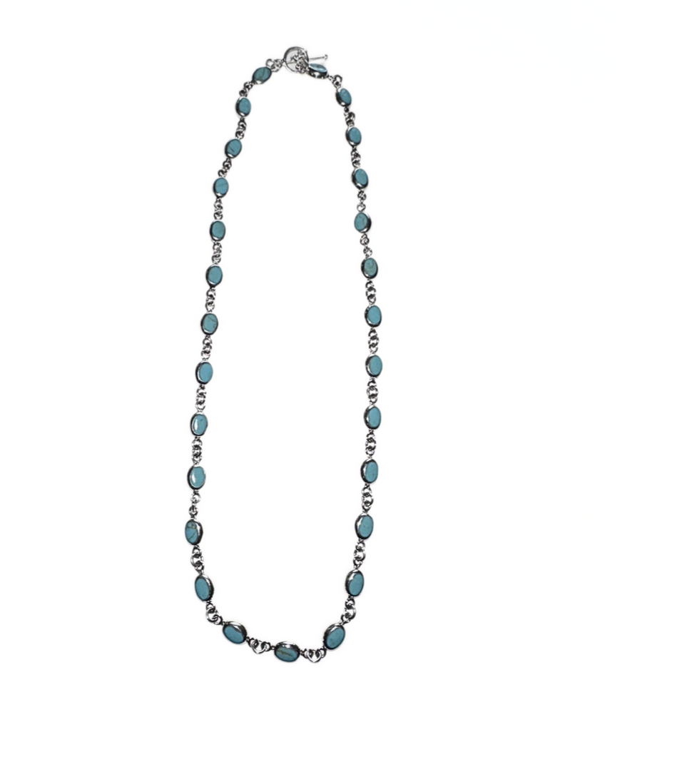 Small Turquoise Stone Chain Necklace