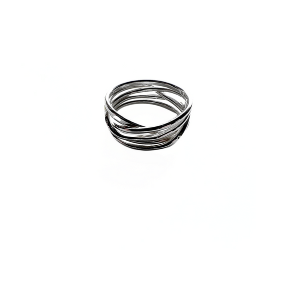 Narrow Crossed Bands Ring