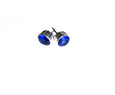 Blue Swarovski Crystal Circle Post Earrings