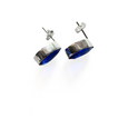Deep Blue Swarovski Crystal Teardrop Post Earrings