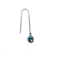 Blue Swarovski Crystal Circle Drop Earrings