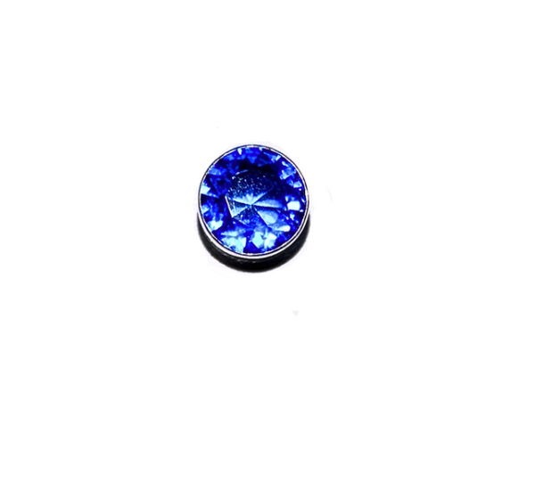 Blue Swarovski Crystal Circle Post Earrings