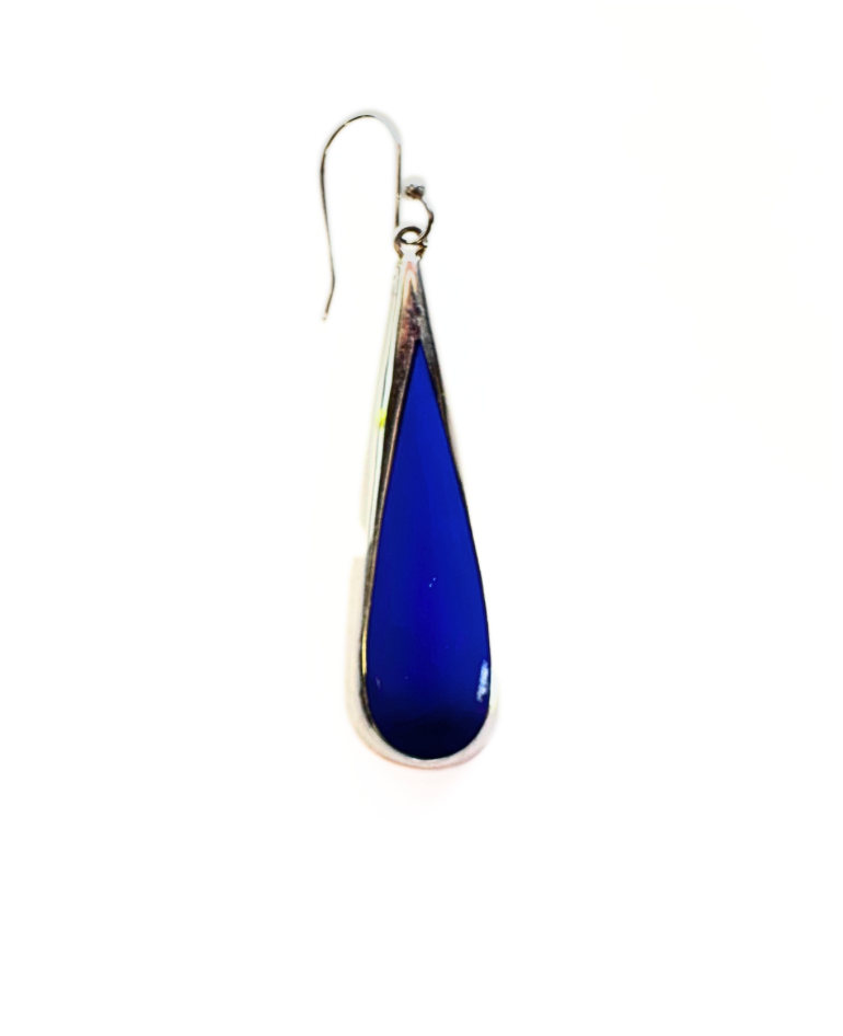 Silver Lapis Lazuli Tear Drop Earrings