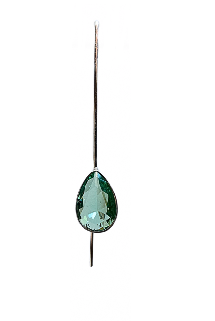 Long Green Swarovski Crystal Tear Drop Earrings