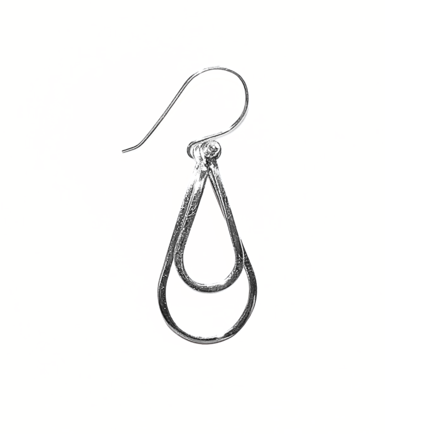 Silver Double Teardrop Earrings