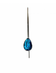 Long Light Blue Swarovski Crystal Tear Drop Earrings