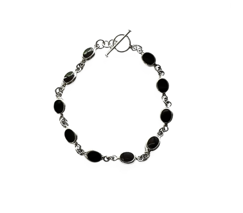 Onyx Inlay Link Bracelet