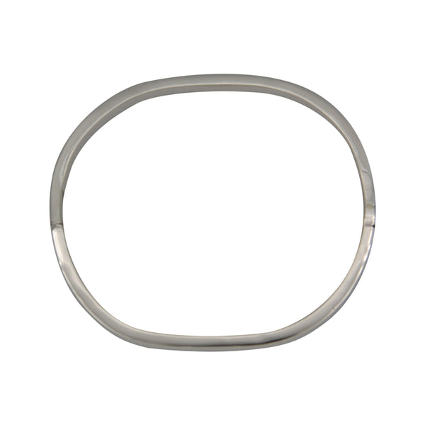 Sterling Silver Oval Bangle Bracelet with Hinge