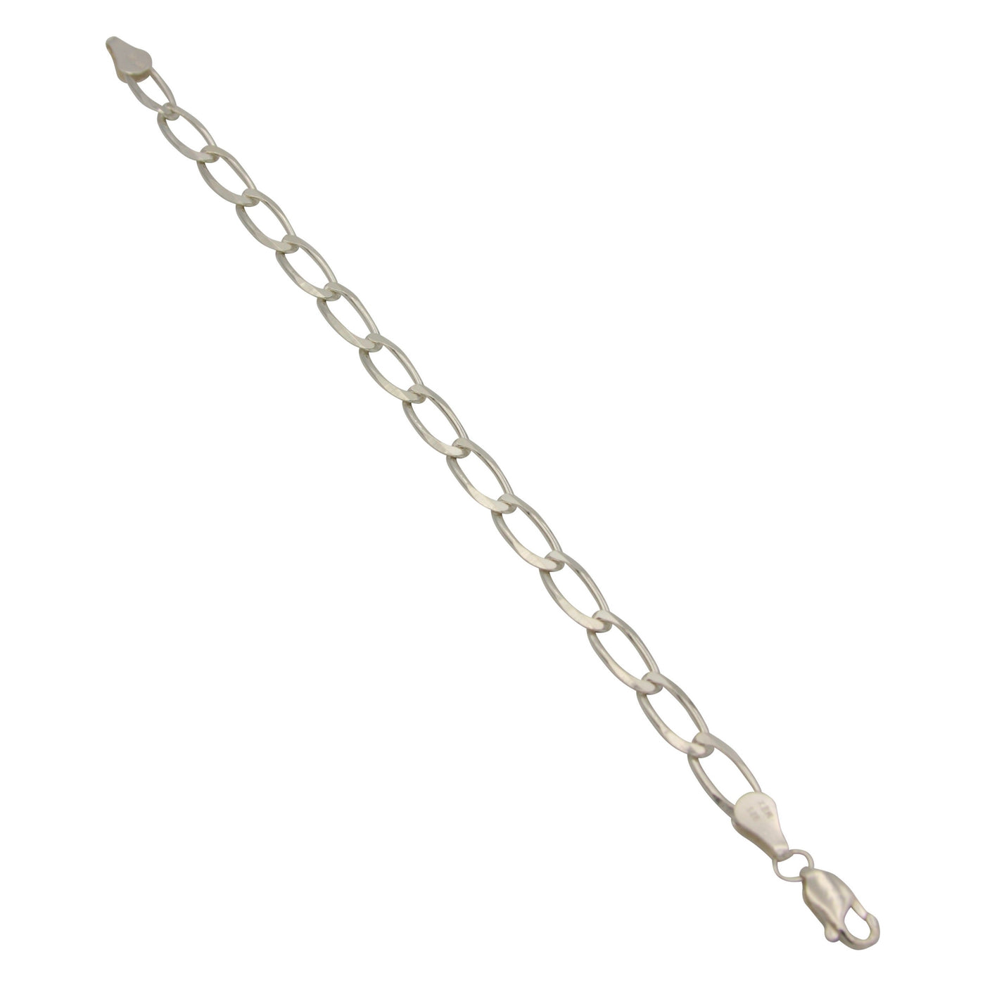 Sterling Silver Diamond Cut Link Bracelet