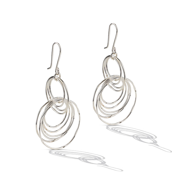 Sterling Silver Circle Chandelier Drop Earrings