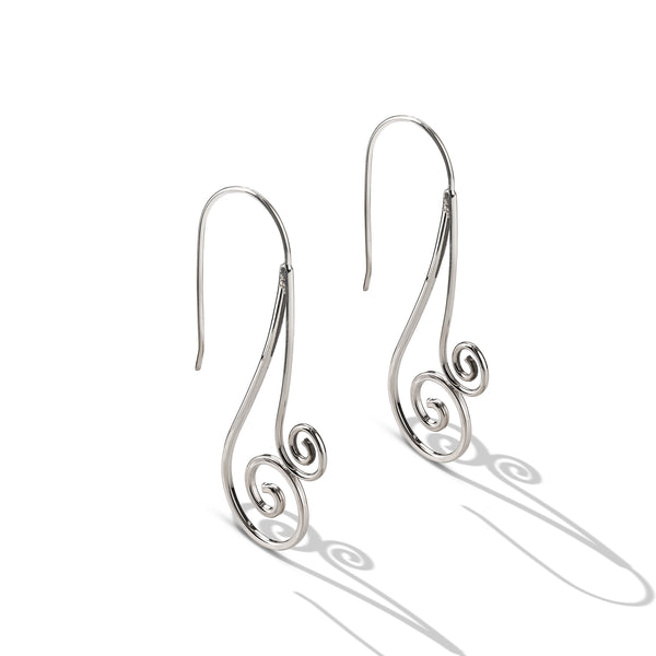 Sterling Silver Swirl Drop Earrings