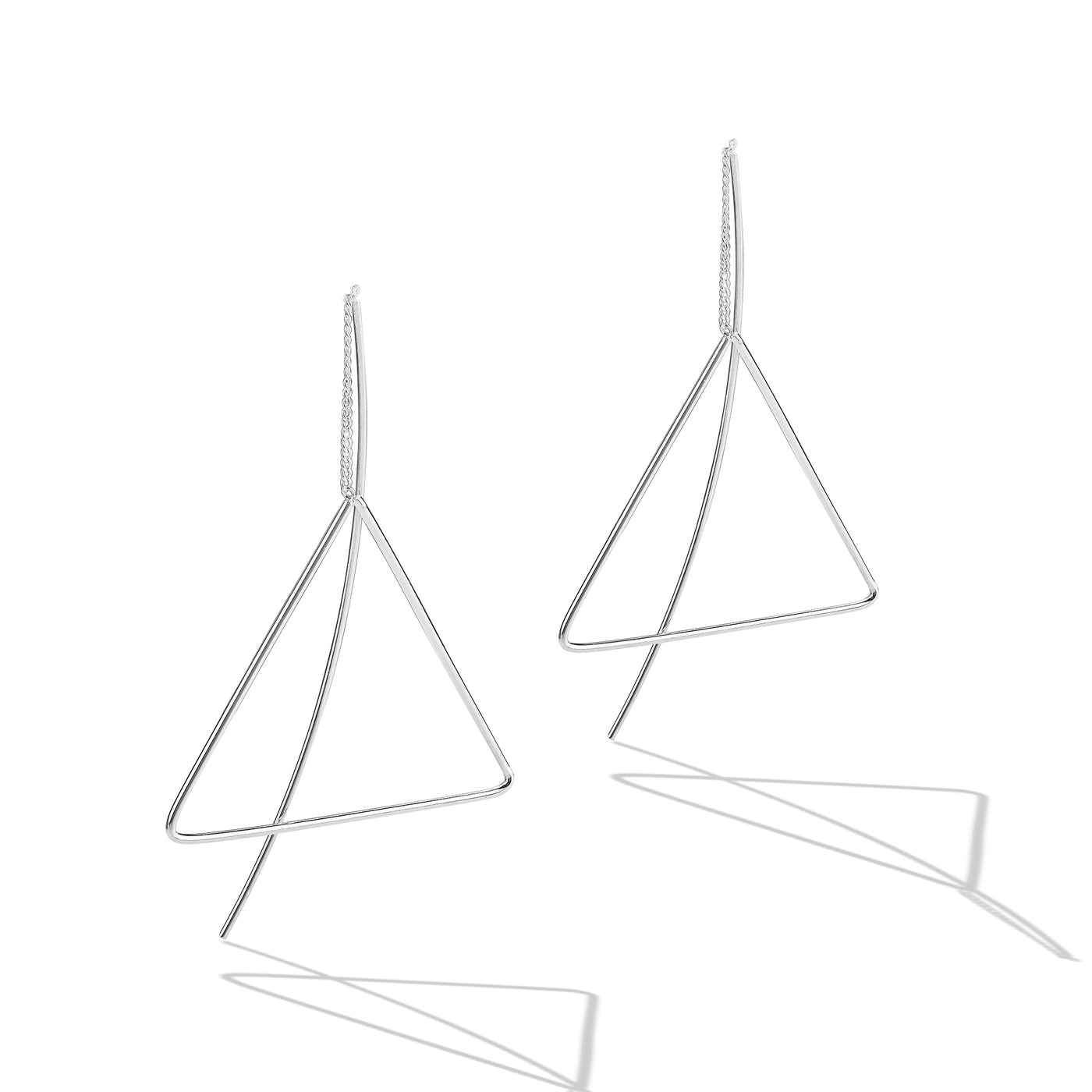 Sterling Silver Triangle Threader Earrings
