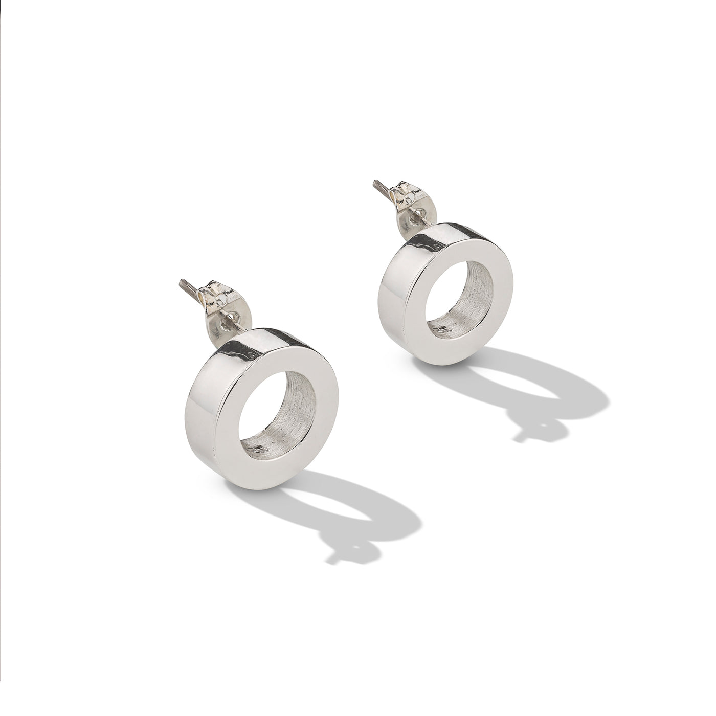 Sterling Silver Thick Circle Post Earrings