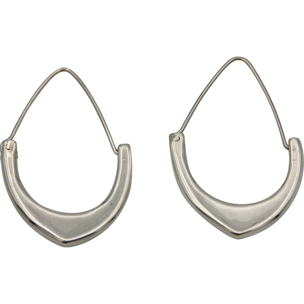 Sterling Silver Oblong Hoop Earrings