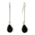 Sterling Silver Onyx Tear Drop Earrings