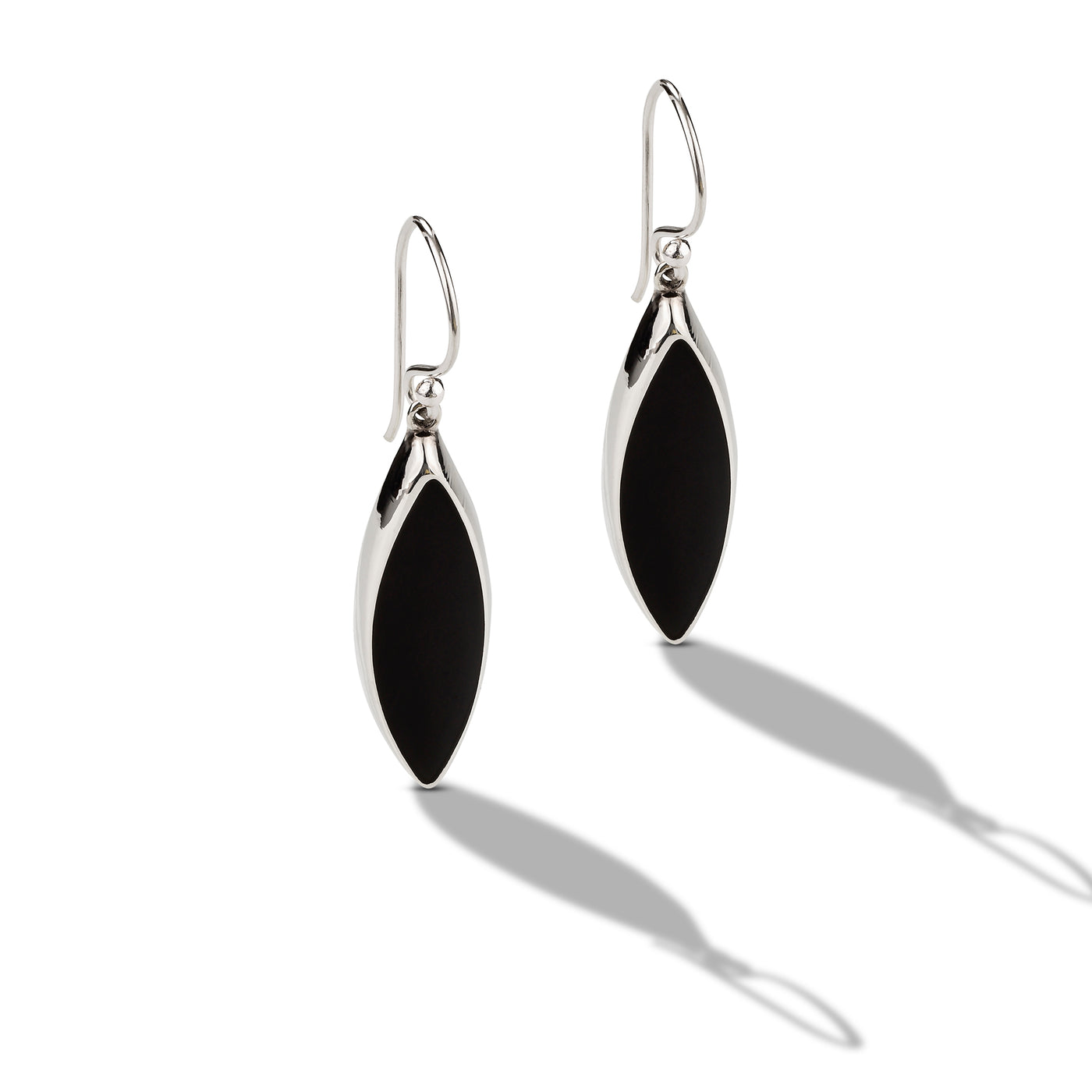 Silver and Black Onyx Drop Earring