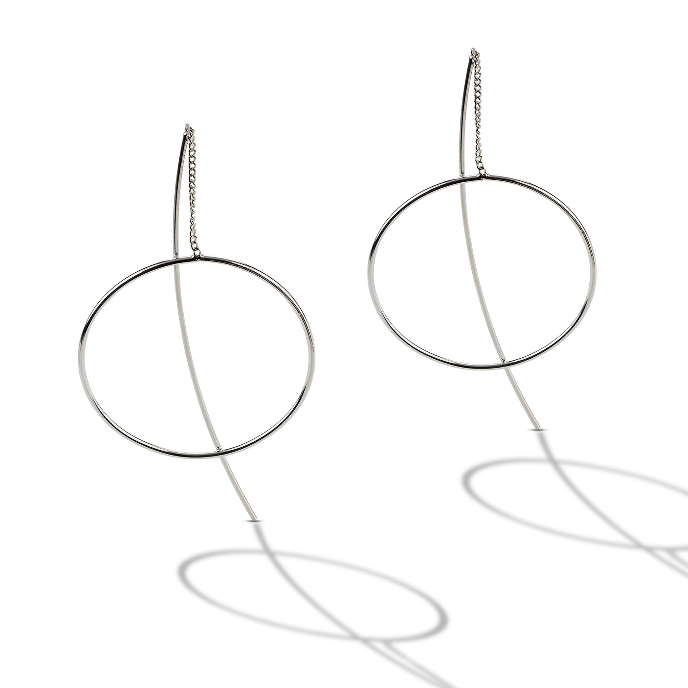 Polished Circle Threader Earrings