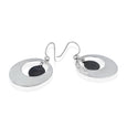 Sterling Silver Circle Black Drop Earrings