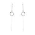 Sterling Silver Circle Bar Drop Earrings