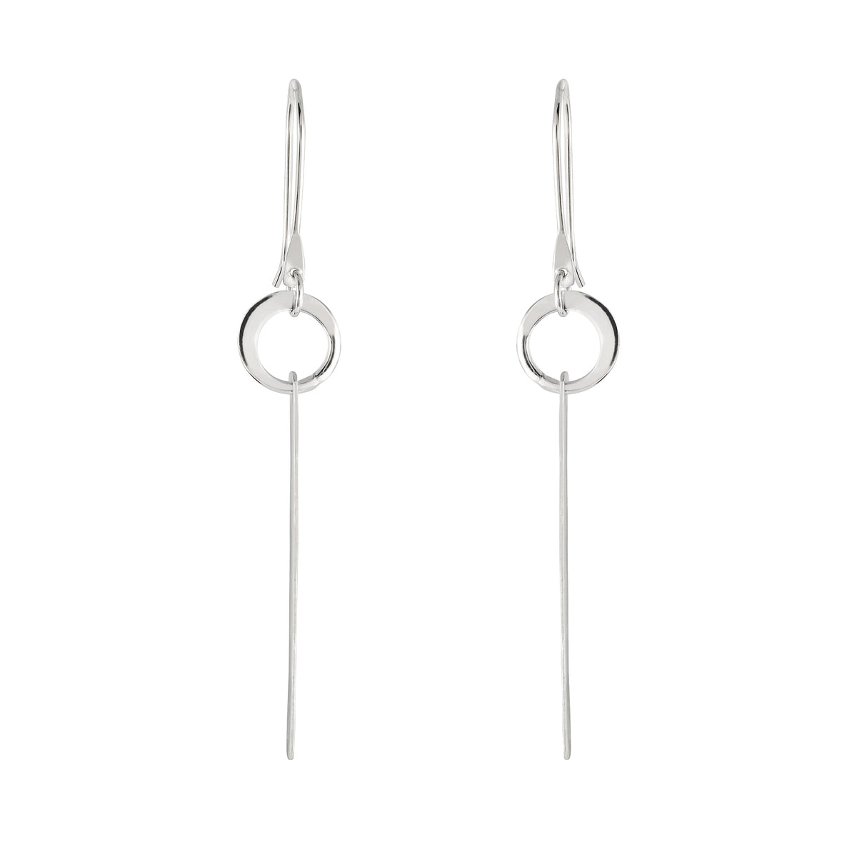 Circle bar outlet drop earrings