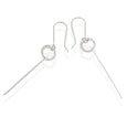 Sterling Silver Circle Bar Drop Earrings