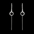 Sterling Silver Circle Bar Drop Earrings