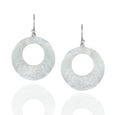 Sterling Silver Hammered Circle Drop Earrings