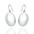 Sterling Silver Hammered Circle Drop Earrings