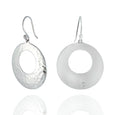 Sterling Silver Hammered Circle Drop Earrings