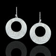 Sterling Silver Hammered Circle Drop Earrings