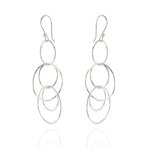 Sterling Silver Multi Link Drop Earrings