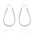 Sterling Silver Round Oval Hoop Earrings