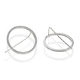 Sterling Silver Circle French Wire Earrings