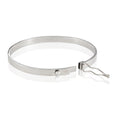Sterling Silver Flattened Bangle Bracelet with Closure