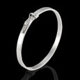 Sterling Silver Flattened Bangle Bracelet with Closure