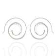 Sterling Silver Hammered Spiral Long French Wire Earrings