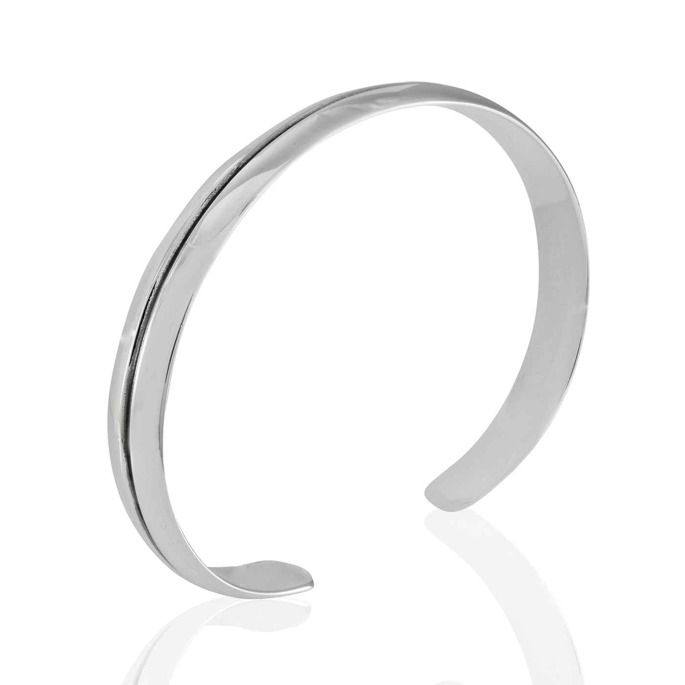 Sterling Silver Lined Cuff Bracelet