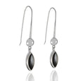 Sterling Silver Marquis Onyx Stone Drop Earrings