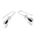 Sterling Silver Marquis Onyx Stone Drop Earrings