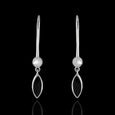 Sterling Silver Marquis Onyx Stone Drop Earrings