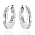 Sterling Silver Bold Oval Hoop Earrings