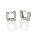 Sterling Silver Square Huggie Earrings